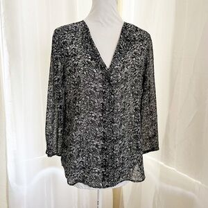 Philosophy Blue floral dressy blouse Size S